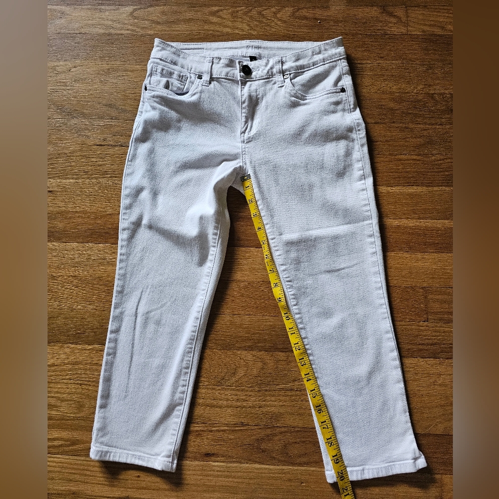 Kut from the Kloth Crop Skinny White Size 2 Stretch Jeans 27" Waist X 20" Inseam - Picture 12 of 15